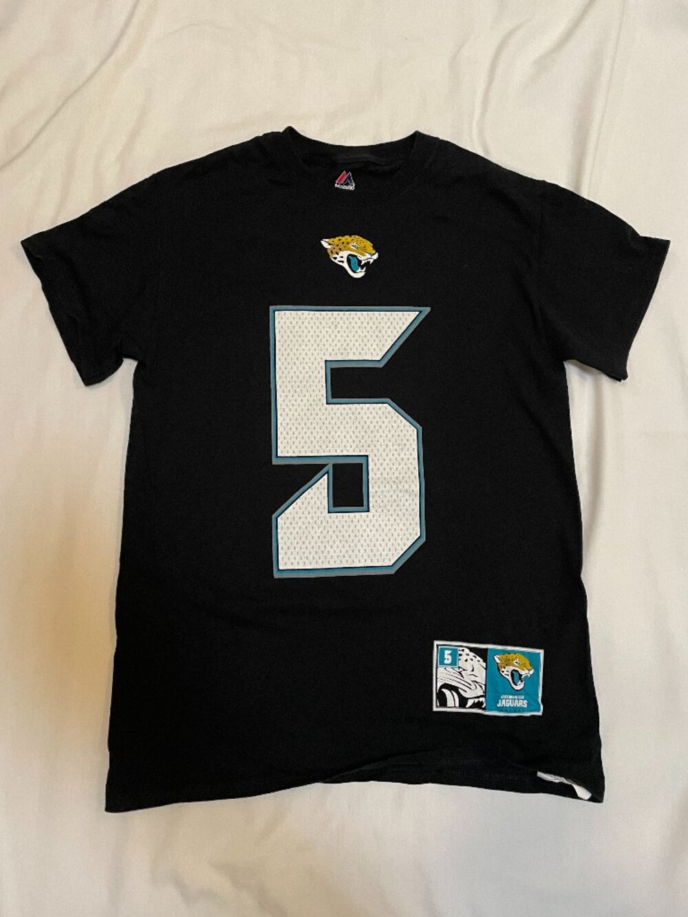 Jacksonville Jaguars T Shirt Mens Small #5 Blake Bortles Black Preowned